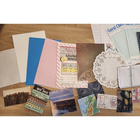 70 + Pcs Junk Journal Scrapbooking Destash Supplies Mixed Paper Bundle - Picture 6 of 9